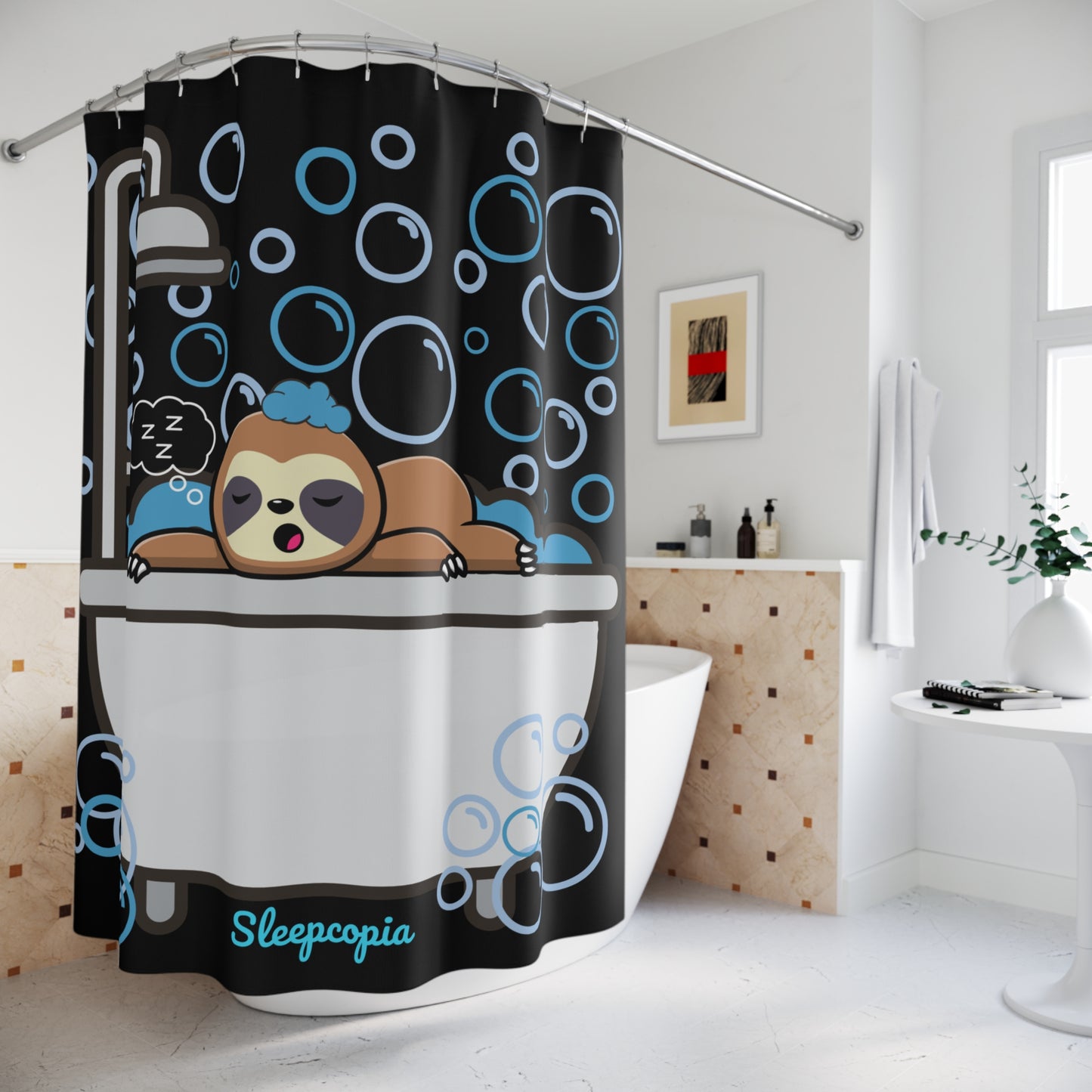 Cozy Sloth Shower Curtain - Cute Bathroom Decor, Animal Themed Decor, Bath Accessories, Unique Gift for Sloth Lovers, Fun Home Design