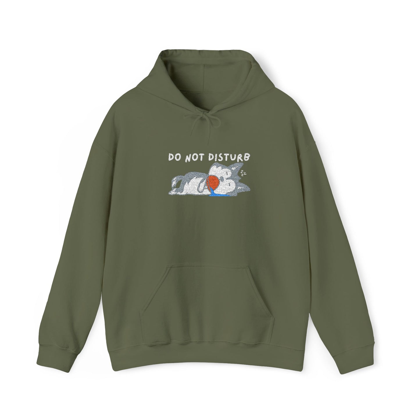 Do Not Disturb Cute Dog Sleeping Embroidered Hooded Sweatshirt