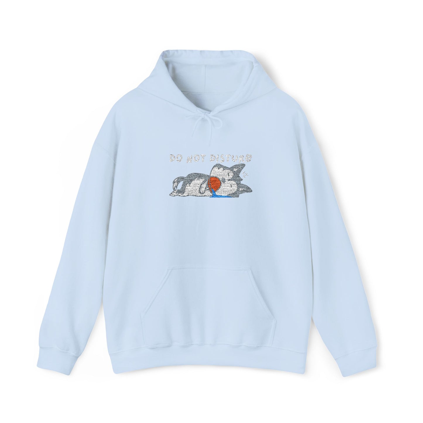 Do Not Disturb Cute Dog Sleeping Embroidered Hooded Sweatshirt