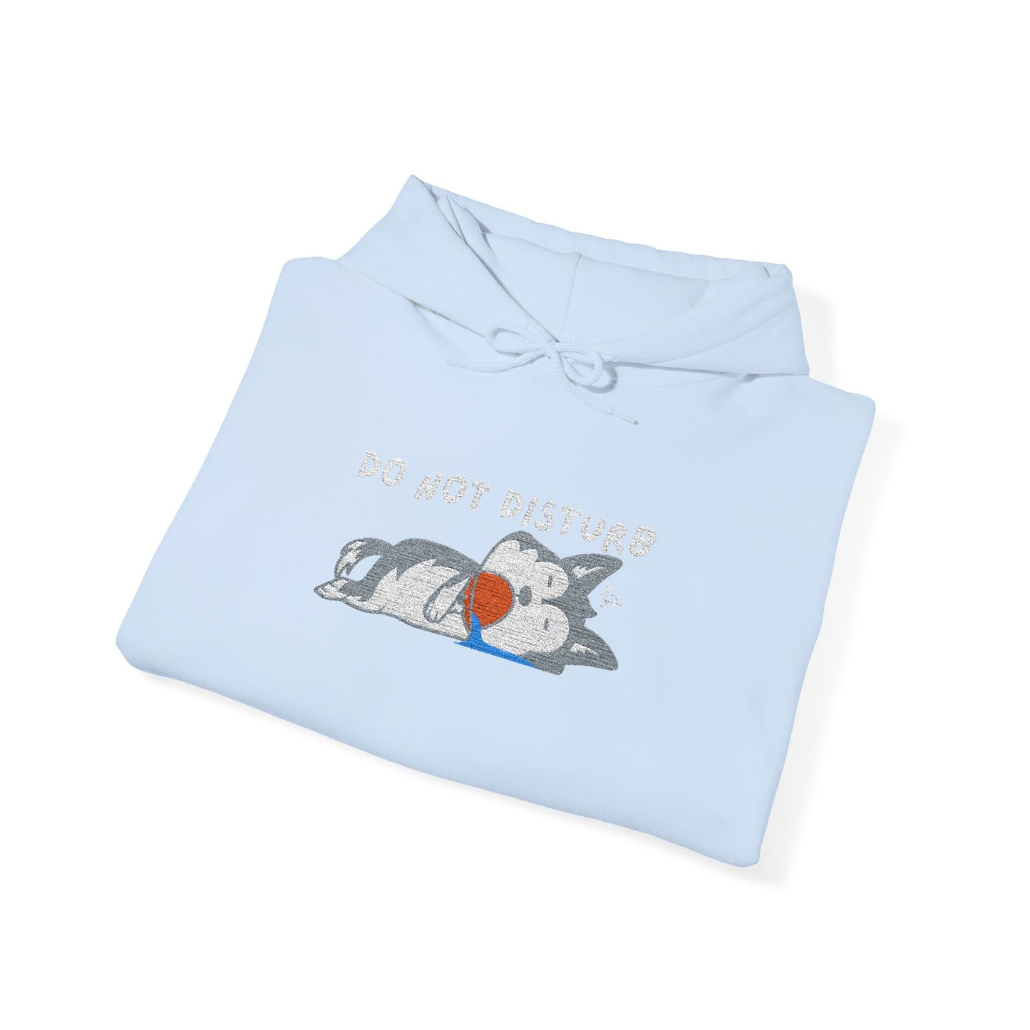 Do Not Disturb Cute Dog Sleeping Embroidered Hooded Sweatshirt