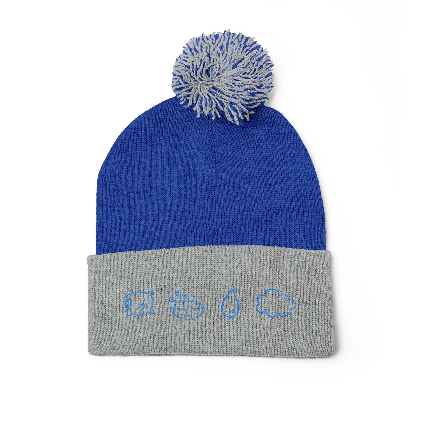 Cozy Pom-Pom Knit Cap, Winter Hat, Embroidered Beanie, Gift for Her, Outdoor Accessories, Holiday Essentials