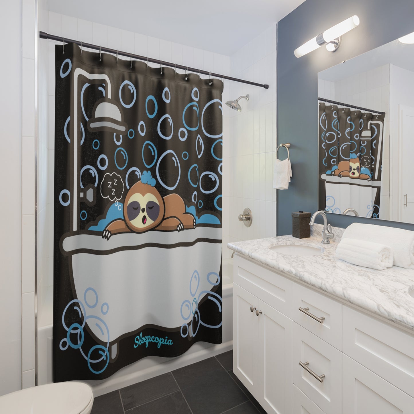 Cozy Sloth Shower Curtain - Cute Bathroom Decor, Animal Themed Decor, Bath Accessories, Unique Gift for Sloth Lovers, Fun Home Design