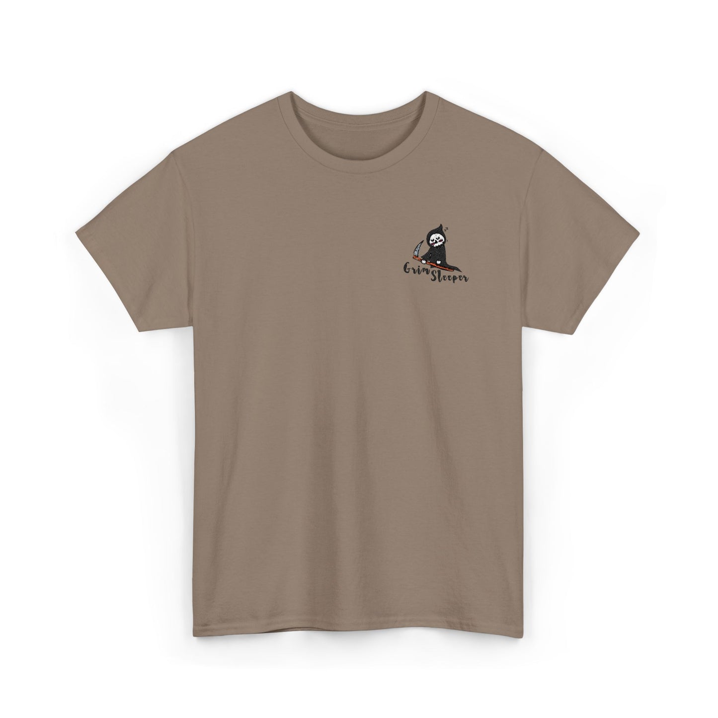 Grim Sleeper Embroidered Unisex Tee, Cool Halloween Cotton T-Shirt