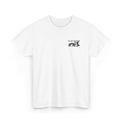 Do Not Disturb Sleepy Dog Embroidered Unisex Graphic Tee, Cozy Cotton Casual Shirt, Everyday Wear, Perfect Gift for Friends, Fun Quote T-Shirt
