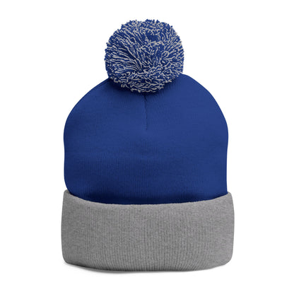 Cozy Pom-Pom Knit Cap, Winter Hat, Embroidered Beanie, Gift for Her, Outdoor Accessories, Holiday Essentials