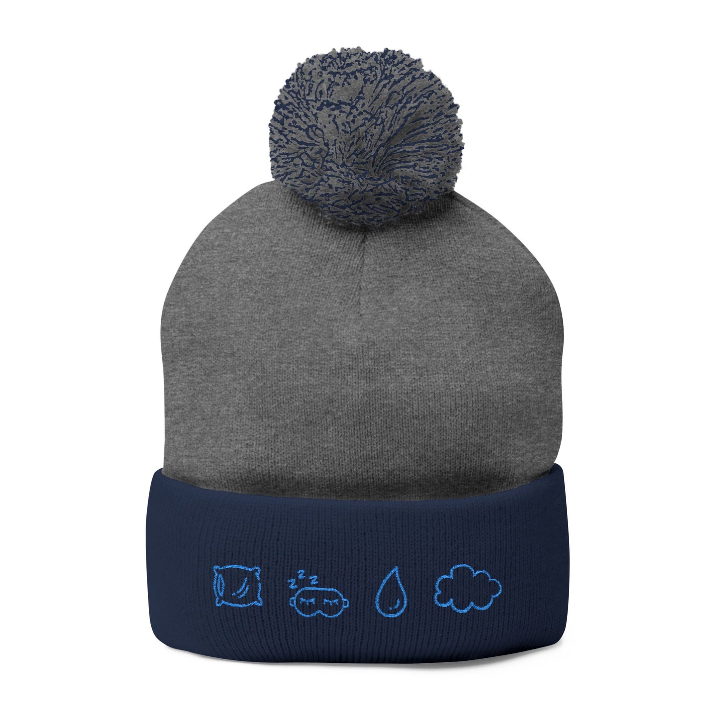 Cozy Pom-Pom Knit Cap, Winter Hat, Embroidered Beanie, Gift for Her, Outdoor Accessories, Holiday Essentials