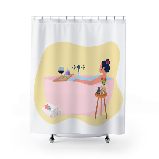 Relaxing Spa-Inspired Shower Curtain, Bathtub Decor, Modern Bathroom Accessory, Self-Care Gift, Fun Bathroom Makeover