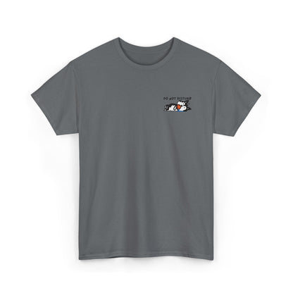 Do Not Disturb Sleepy Dog Embroidered Unisex Graphic Tee, Cozy Cotton Casual Shirt, Everyday Wear, Perfect Gift for Friends, Fun Quote T-Shirt