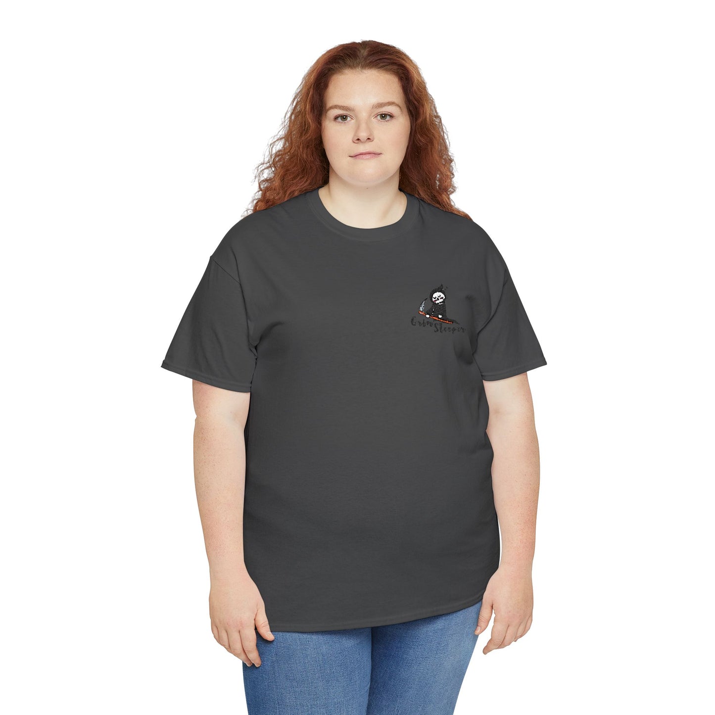 Grim Sleeper Embroidered Unisex Tee, Cool Halloween Cotton T-Shirt