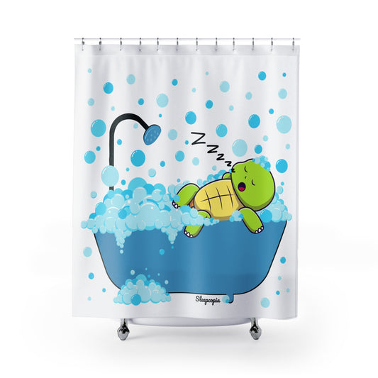 Cute Turtle Shower Curtain, Bathroom Decor, Kids Room, Nursery Gift, Fun and Playful Vibe, Ideal for Baby Showers