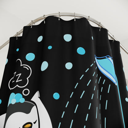 Cute Penguin Shower Curtain, Fun Bathroom Decor, Spa Vibe, Gift for Animal Lovers, Cozy Home Accessory