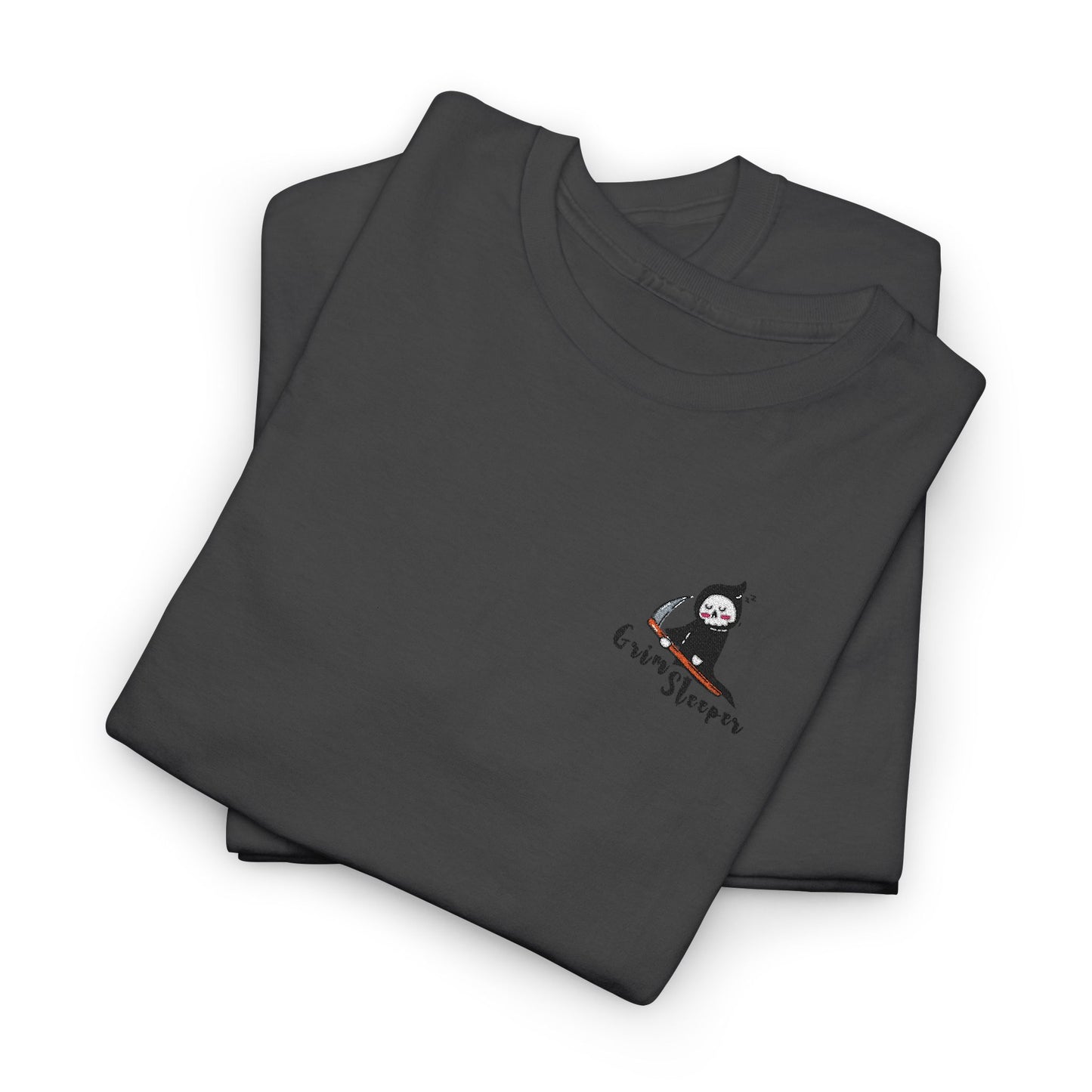 Grim Sleeper Embroidered Unisex Tee, Cool Halloween Cotton T-Shirt