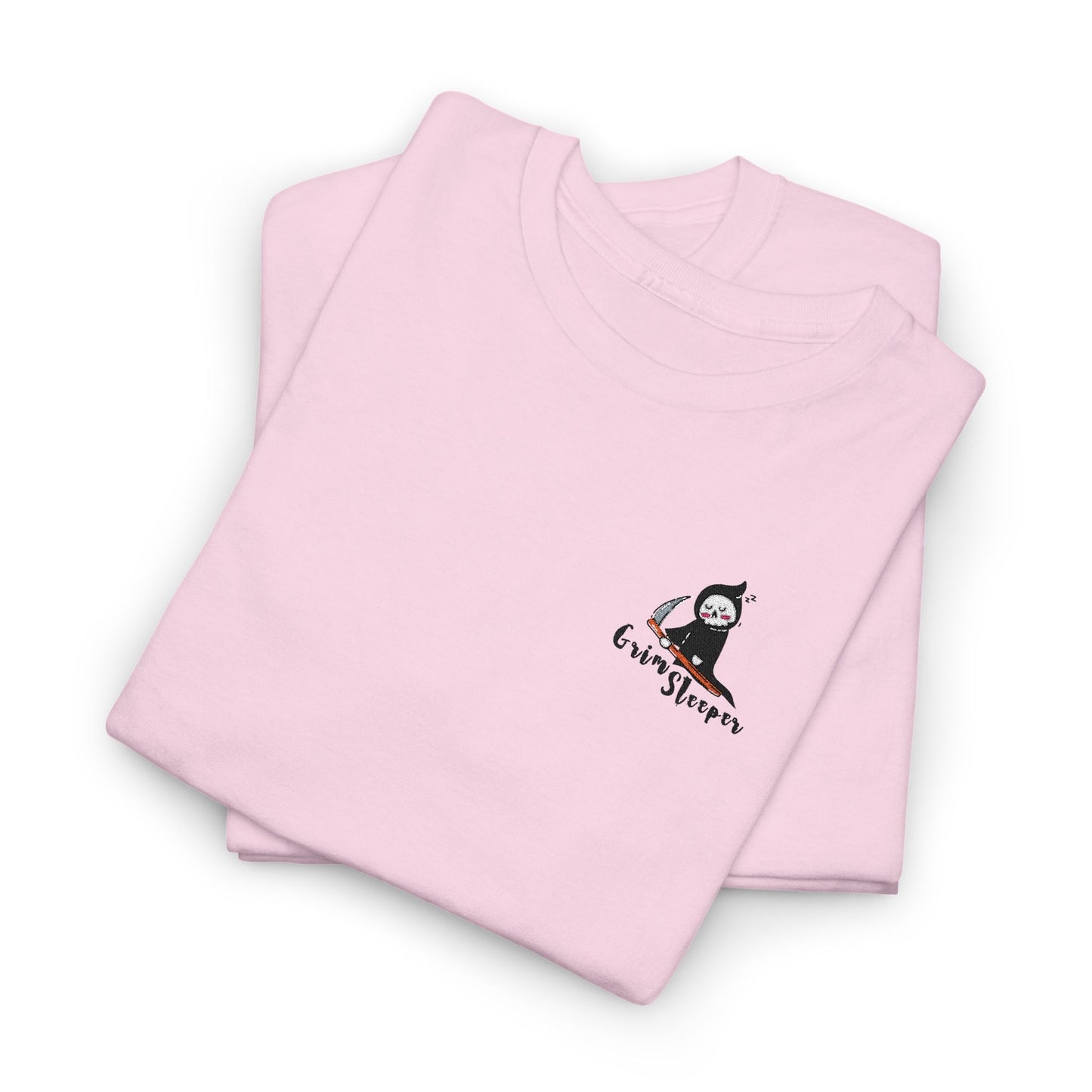 Grim Sleeper Embroidered Unisex Tee, Cool Halloween Cotton T-Shirt