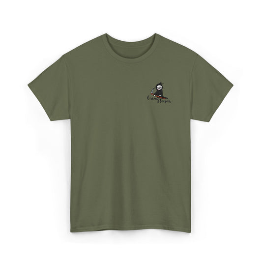 Grim Sleeper Embroidered Unisex Tee, Cool Halloween Cotton T-Shirt