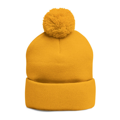 Cozy Pom-Pom Knit Cap, Winter Hat, Embroidered Beanie, Gift for Her, Outdoor Accessories, Holiday Essentials