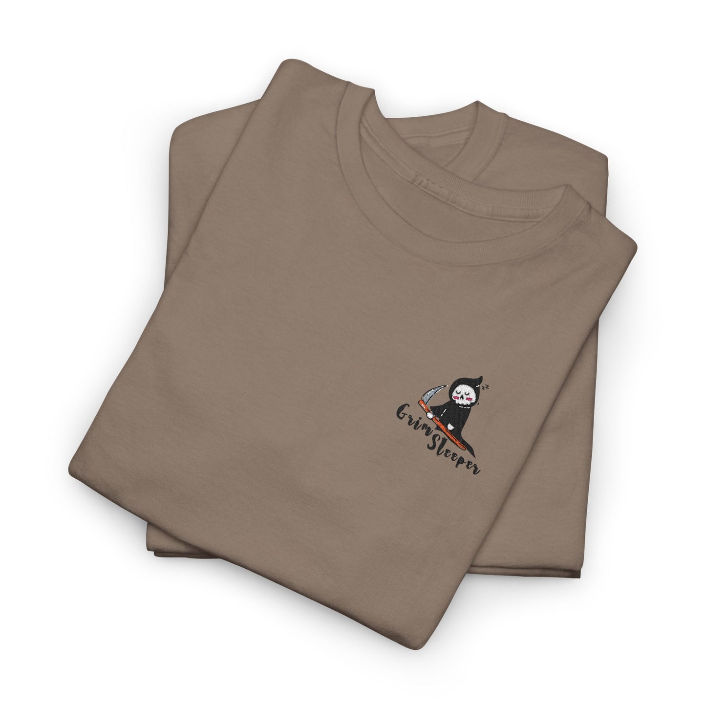 Grim Sleeper Embroidered Unisex Tee, Cool Halloween Cotton T-Shirt
