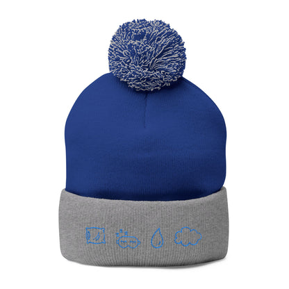 Cozy Pom-Pom Knit Cap, Winter Hat, Embroidered Beanie, Gift for Her, Outdoor Accessories, Holiday Essentials