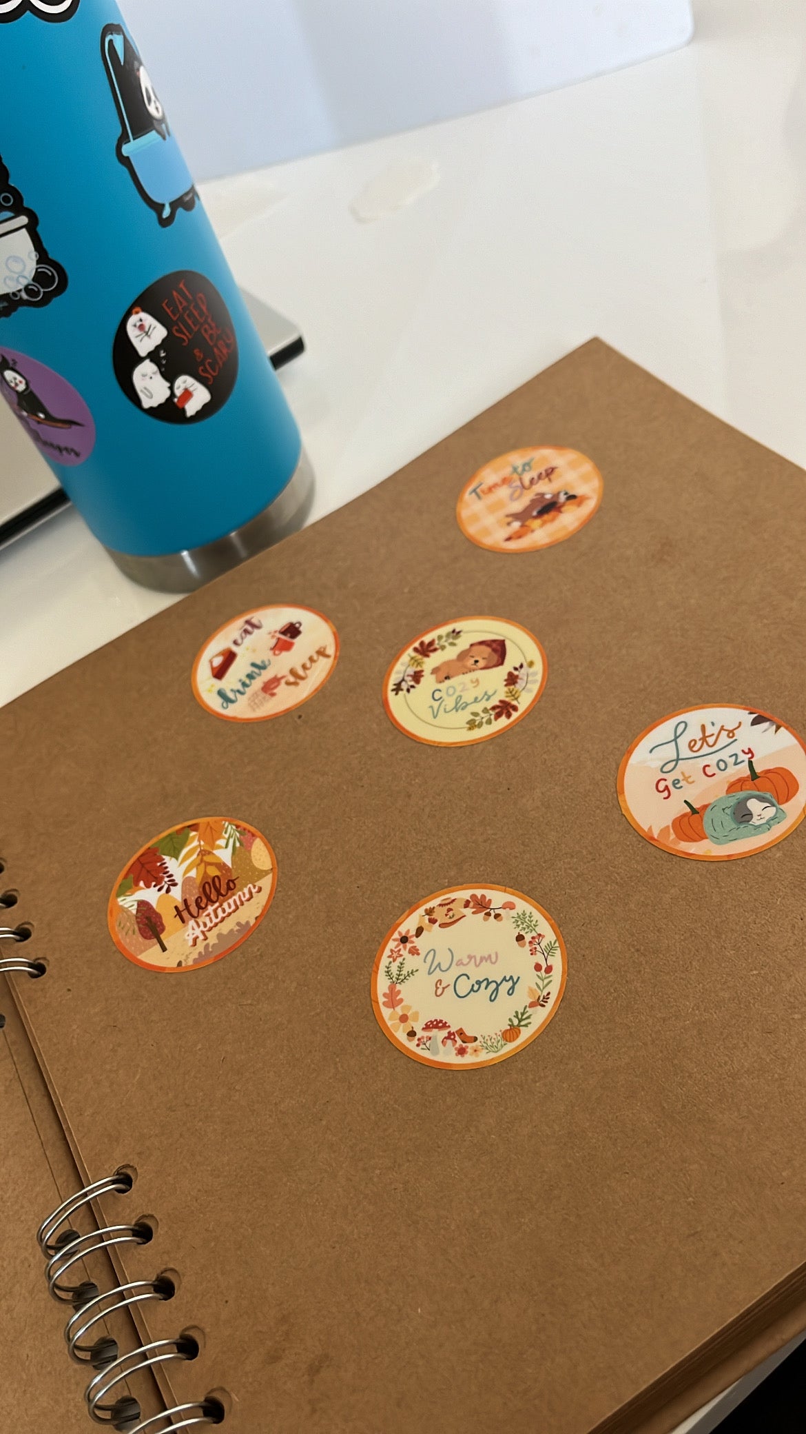 Cozy Autumn / Fall Themed Sticker Sheet (6 Stickers)