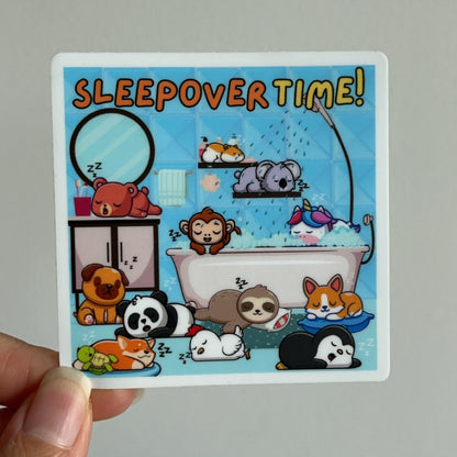 Sleepover Time with Cute Animals Sticker
