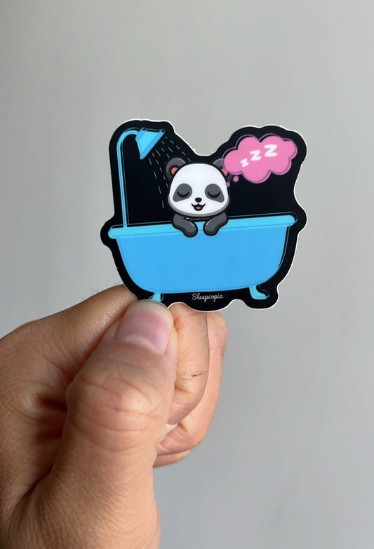 Sleepy Panda in Bathtub