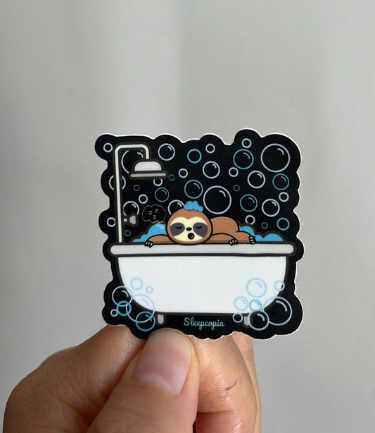 Sleepy Sloth in Bathtub